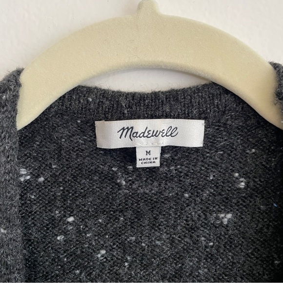 Madewell Donegal Kent Cardigan Sweater in Coziest Yarn wool slouchy speckled M - Picture 6 of 14